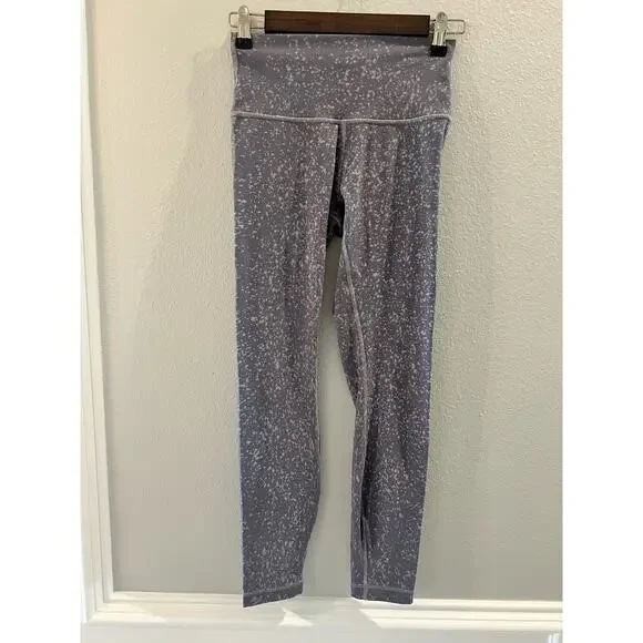 LULULEMON Wunder Under High Rise Crop 25" Tights Asphalt Grey Size 4 - Picture 1 of 5